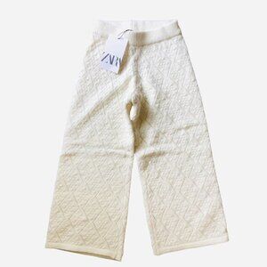 Zara Girls Cream Knit Pants NWT